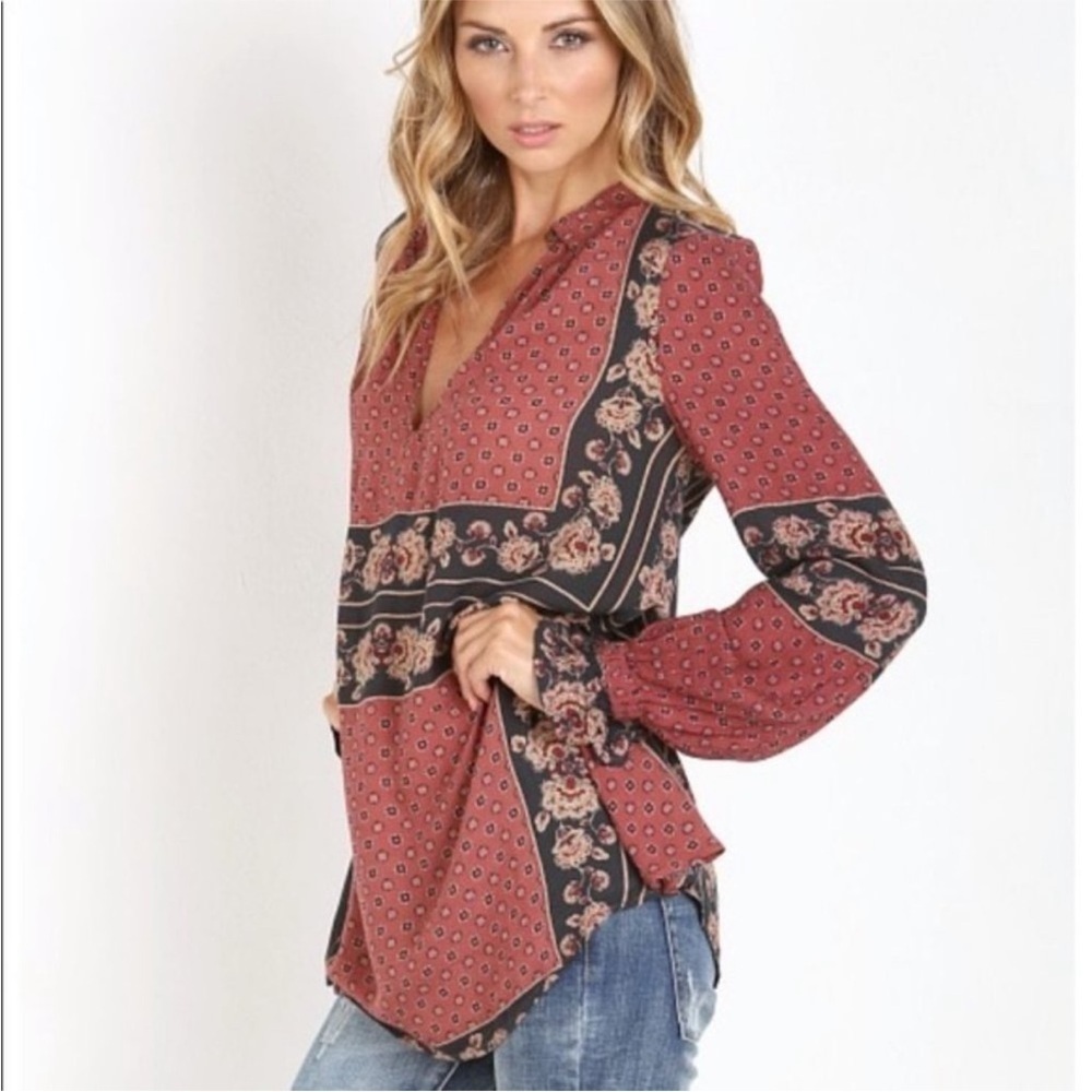 Free People Dobby Changing Times Tunic Top Small L22